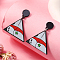 Acrylic Printed Bikini with Unique Stud Earrings, Triangle, 38x46mm