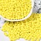 6/0 Opaque Baking Paint Glass Seed Beads, Teardrop, Yellow, 4.5~5x4x3~3.5mm, Hole: 0.9mm, about 125pcs/10g