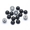 Natural Dyed & Heated Black Agate Cabochons, Half Round, 4x2~2.5mm