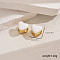 Heart-shaped Stainless Steel Hoop Earrings for Women's Daily Dating, with Enamel, Golden, White