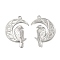 Non-Tarnish 304 Stainless Steel Pendants, Moon with Bird Charm, Stainless Steel Color, 36x24x3mm, Hole: 3mm