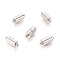 Brass Magnetic Clasps with Loops, Nickel Free, Column, Platinum, 16x6mm, Hole: 1.5mm
