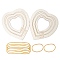 Wood Tassel Fringe Trimming Tool, Macrame Feather Tool, Macrame Trimmer, Macrame Cutting Guide, with Rubber Band, Heart, Packaging: 23x20x0.6cm