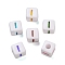 Opaque Acrylic Beads, Enamel Style, Cube with Letter, Letter I, 10x9.5x9mm, Hole: 3.8mm, about 560pcs/500g