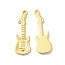 Rack Plating Alloy Pendants, Cadmium Free & Lead Free & Nickle Free, Ukulele Charm, Matte Gold Color, 30.5x10.5x1.7mm, Hole: 1.6mm