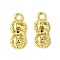 Brass Charms, Cadmium Free & Nickel Free & Lead Free, Peanut, Real 18K Gold Plated, 12x5.5x2.5mm, Hole: 1.6mm