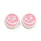 Alloy Enamel Beads, Flat Round with Devil Pattern, Matte Silver Color, 10x4mm, Hole: 2mm