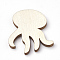Wooden Cabochons, Laser Cut Wood Shapes, Octopus, PapayaWhip, 30x27x3mm