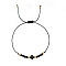 Bohemian Style Glass Braided Beads Bracelets, Cross Jewelry for Women, Black