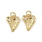 Brass Micro Pave Cubic Zirconia Pendants, Heart with Flower Pattern Charms, with Jump Ring, Rack Plating, Long-Lasting Plated, Lead Free & Cadmium Free, Real 18K Gold Plated, 14.5x11.5x2.5mm, Hole: 3.5mm