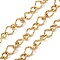 Ion Plating(IP) 304 Stainless Steel Textured Twist Oval Link Chains, Unwelded, with Spool, Golden, 13.5x10x1.7mm, 9.5x7x1.7mm