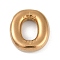 Ion Plating(IP) 304 Stainless Steel Pendants, Real 18K Gold Plated, Letter O, 18.5x16.5x4.5mm, Hole: 2mm