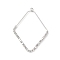 Brass Open Back Bezel Pendants, Nickel Free, for DIY UV Resin, Rhombus with Cubes Beaded, Real Platinum Plated, 40.5~41x30~31x2mm, Hole: 1.8mm