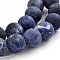 Frosted Natural Sodalite Round Bead Strands, 6mm, Hole: 1mm, about 65pcs/strand, 14.5~15 inch