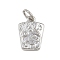 Brass Pave Cubic Zirconia Pendants, Tree & House Charms, with Jump Ring, Rack Plating, Long-Lasting Plated, Lead Free & Cadmium Free, Platinum, 12.5x9x2mm, Hole: 3mm