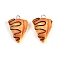 Resin Pendants, Imitation Bread, with Platinum Iron Loop, Conus, 25.5x18.5x10mm, Hole: 2mm