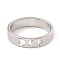 Non-Tarnish 201 Stainless Steel Moon and Star Finger Ring for Women, Stainless Steel Color, US Size 7 3/4(17.9mm)