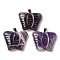 Natural Amethyst Carved Pendants, Butterfly Charms with Platinum Plated Brass Snap on Bails, 30x35.5x7mm, Hole: 7x4.5mm