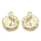 Alloy Pendants, Human Face, Light Gold, 16.5x15x2mm, Hole: 1.6mm