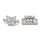 Brass Micro Pave Clear Cubic Zirconia Connector Charms, Cadmium Free & Nickel Free & Lead Free, Butterfly Links, Platinum, 6x10x5mm, Hole: 1.4mm