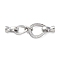 Brass Micro Pave Clear Cubic Zirconia Fold Over Clasps, Cadmium Free & Nickel Free & Lead Free, Oval, Platinum, 45.5mm