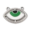 304 Stainless Steel Enamel Pendants, Evil Eye Charm, Stainless Steel Color, 19x26x2mm, Hole: 1.8mm