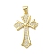 Brass Micro Micro Pave Clear Cubic Zirconia Pendants, Cadmium Free & Nickel Free & Lead Free, Cross, Real 18K Gold Plated, 31x19x2.5mm, Hole: 4x3.5mm