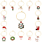 30Pcs 15 Style Alloy Enamel Pendants, with 30Pcs Brass Wine Glass Charm Rings, for Christmas, Mixed Shape, Mixed Color, 14~23x7.5~19x1.5~3mm, hole:1.5~2.5, 2pcs/style
