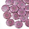 Printed Wooden Pendants, Flat Round, Hot Pink, 30x5mm, Hole: 1mm
