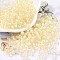 6/0 Glass Seed Beads, Inside Colours, Round, Transparent Colours Rainbow, Light Goldenrod Yellow, 4x3mm, Hole: 1.2mm, about 6925pcs/pound