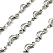 304 Stainless Steel MoonLink Chains, with Spool, Soldered, Stainless Steel Color, 14x6x3.5mm