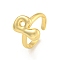 Brass Letter Open Cuff Rings for Women, Cadmium Free & Lead Free, Adjustable, Real 18K Gold Plated, Letter P, 15~16.5x7~16.5mm
