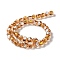 Handmade Gold & Silver Foil Lampwork Beads, Round, Camel, 12mm, about 33pcs/strand, 14.5 inch