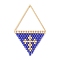 Handmade Japanese Seed Beads Pendants, Triangle with Cross Charms, Blue, 37~38x23x2mm, Hole: 17x20mm