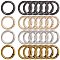 24pcs 4 colors Zinc Alloy Spring Gate Rings, Ring Shape, Mixed Color, 27~27.5x3.5~4mm, 6pcs/color