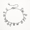 Tarnish Resistant 304 Stainless Steel Charms Anklets, with Lobster Claw Clasps, Stainless Steel Color, 225mm