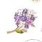 Hydrangea Enamel Pins, Alloy Rhinestone Brooches for Backpack Clothes, Medium Orchid, 53x35mm