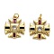 Brass Micro Pave Cubic Zirconia Pendants, Long-Lasting Plated, with Jump Ring, Cross, Real 18K Gold Plated, 20.5x18x3mm, Jump Ring: 4.8x0.8mm, Hole: 3mm