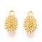 Brass Charms, Durian, Long-Lasting Plated, Nickel Free, Real 18K Gold Plated, 13x8x8mm, Hole: 2x1.6mm