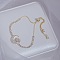 Alloy Box Chain Slider Bracelets, Brass Micro Pave Cubic Zirconia Link Bracelets for Women, Moon, 9-1/8 inch(23cm)