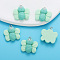 Resin Pendants, Bees, with Platinum Tone Loop, Aquamarine, 24x24mm, Hole: 2mm