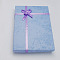 Jewelry Cardboard Boxes with Flower(Color Random Delivery) and Sponge Inside, Rectangle, Medium Orchid, 160x120x30mm