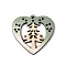 Printed Poplar Wood Pendants, Christmas Series, Christmas Tree, 35x36.5x2mm, Hole: 1.6mm