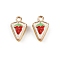 Brass Alloy Pendants, with Enamel, Rack Plating, Golden, Cake, 13x8.5x6mm, Hole: 1.6mm