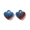 Spray Painted Alloy Pendants, Heart Charms, Lead Free & Nickel Free & Cadmium Free, Blue, 10.5x9.5x5.5mm, Hole: 1.6mm