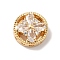 Brass Micro Pave Clear Cubic Zirconia Beads, Cadmium Free & Nickel Free & Lead Free, Flat Round, Real 18K Gold Plated, 12x5mm, Hole: 1.6mm