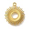 304 Stainless Steel Pendants, Sun Charm, Real 18K Gold Plated, 17x14.5x1.5mm, Hole: 1mm