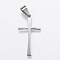Tarnish Resistant 304 Stainless Steel Pendants, Cross, Stainless Steel Color, 32.5x17x1.5mm, Hole: 5x9mm