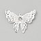 Iron Pendants, Butterfly, with Acrylic, Silver, 24x34x6mm, Hole: 1mm