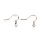 304 Stainless Steel Earring Hooks, Ear Wire, with Horizontal Loop, Cadmium Free & Nickel Free & Lead Free, Rose Gold, 17~19x19mm, Hole: 2mm, Pin: 0.7mm
